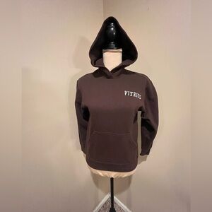 Vitriol Brown Hoodie with Dragon Wings on Back, size Small